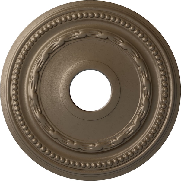 Ekena Millwork Federal Ceiling Medallion (Fits Canopies up to 8 1/2"), 15 3/8"OD x 3 5/8"ID x 1"P, Warm Silver CM15FEWSS - main